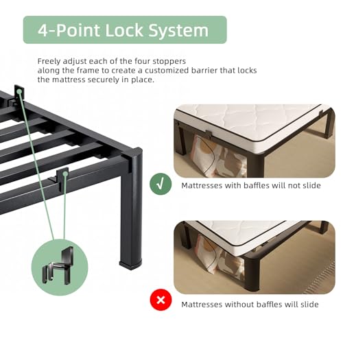 Cozy City Twin Size Bed Frame, 14 Inch Heavy Duty Metal Platform Bed Frame, Noise Free Steel Mattress Foundation, No Box Spring Needed, Spacious Under Bed Space by Cozy City - Used condition - Image 7