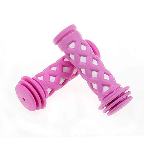 SAPLIZE Kids Bike Handlebar Grips, Shorter Length(4.13"), for Kids Girls Boys Bikes, Balance Bikes, Road Bikes,Pink