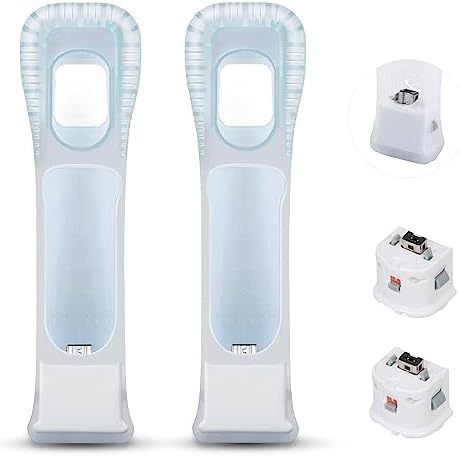 bangbird Motion Plus Adapter Sensor W/Silicon Case for Nintendo Wii Remote Controller, MotionPlus Adaptor Accelerator - 2 Pcs White