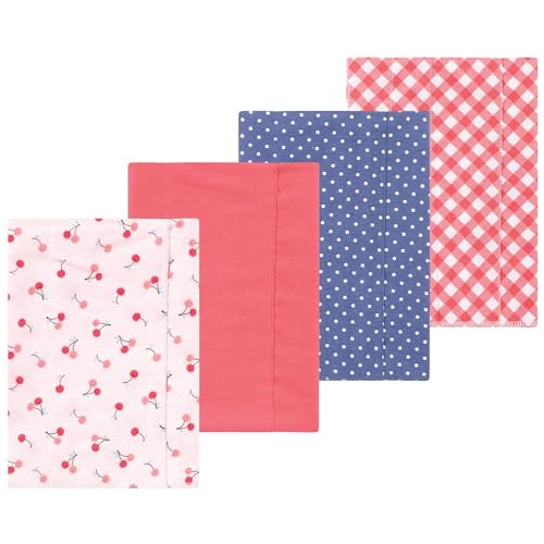 Luvable Friends Hudson Baby Flannel Burp Cloths 4pk, Sweet Cherries
