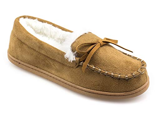 Arcticshield Women's Memory Foam Indoor/Outdoor Durable Comfort Slip On Plush Fur Moccasin Slippers #TOP7