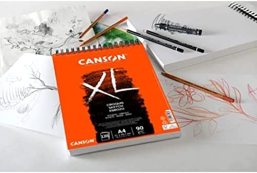 Miniatura 5 de CANSON XL Sketch - Papel A5 de 3.17 ozm, grano fino, bloc en espiral largo, 60 hojas de marfil, ideal para artistas e ilustradores profesionales