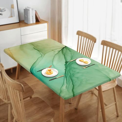 Nappe rectangulaire marbre vert idéale pour pique-nique et barbecue