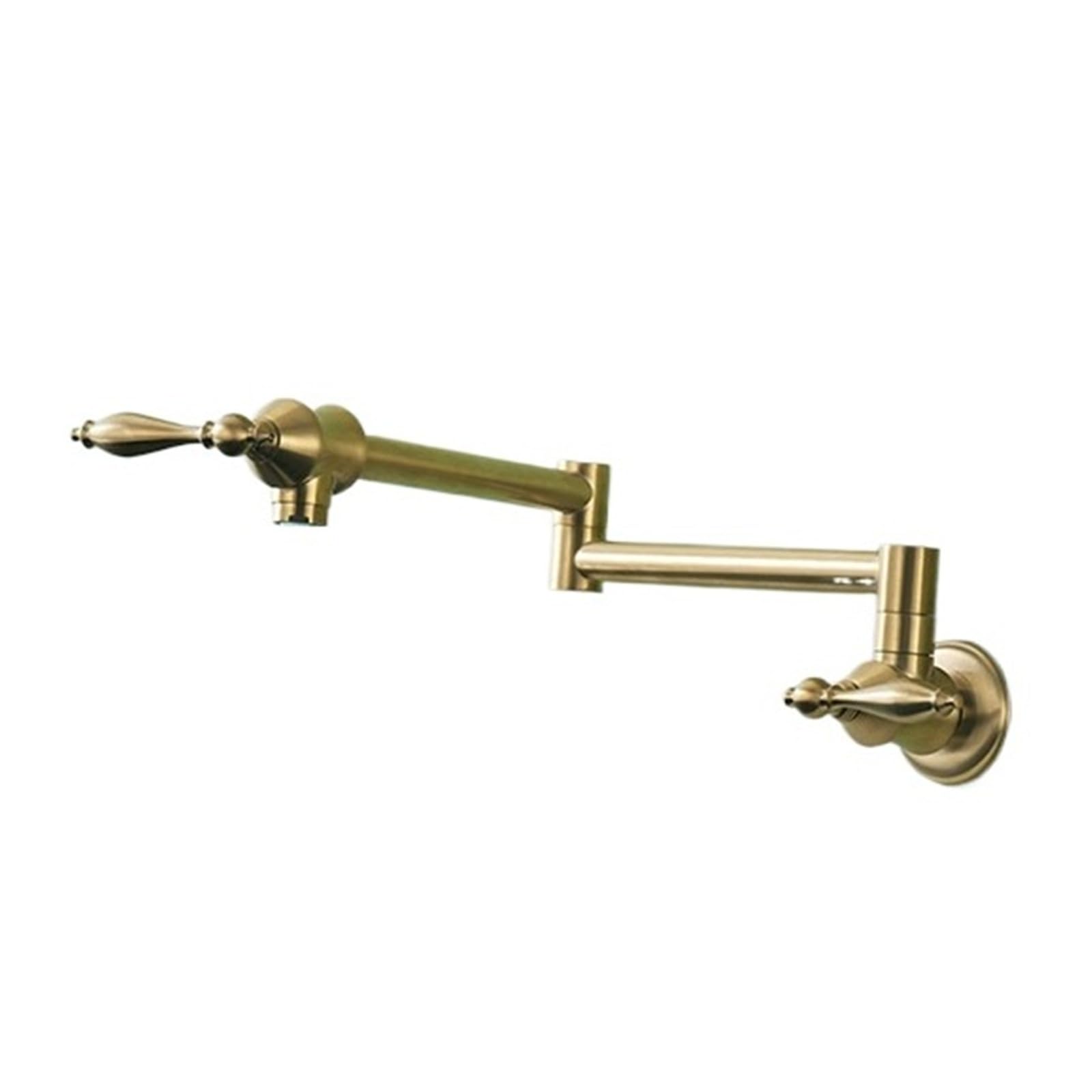 ZQFHSX Kitchen Faucet, Brass Single Cold Water Foldable Basin Lengthened 360 Degree Turn by Folding Tap for Most Scenarios(Nickel Gold)