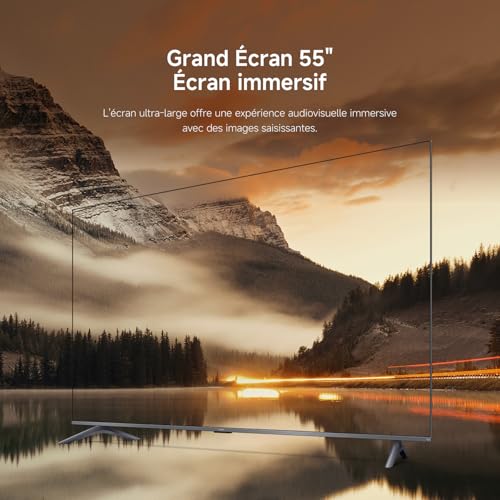 XIAOMI TV F Pro 55, 140 cm (55 Pouces), 4K UHD QLED, Smart TV, Fire TV, Contrôle Vocal Alexa, HDR10+, 60Hz avec 120Hz Game Boost Mode, MEMC, 2Go+32Go, Compatible avec AirPlay