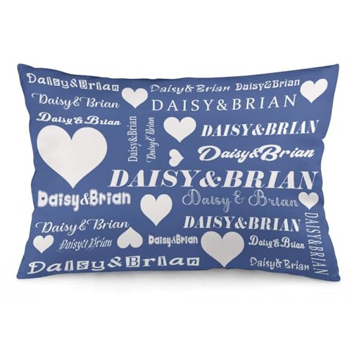 Personalized Throw Pillow Case,Long Custom Pillowcases with Text, Personalized with Name as Birthday Anniversary