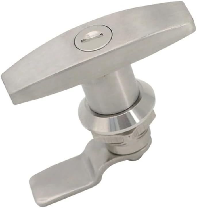 MS101-1-2 Handle Lock T-Type Rotary Tongue Lock 304 Stainless Steel Distribution Box Door Lock 1Pcs(No Lock Cylinder)