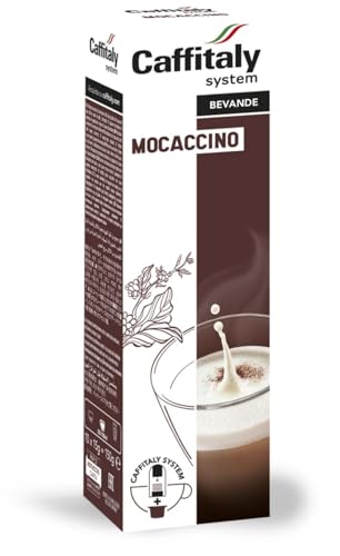 Caffitaly Capsule di Caffè Mocaccino, una deliziosa bevanda al gusto di cappuccino con un tocco di cacao amaro, per una gustosa pausa. Mocaccino unisce l'aroma del caffè con la bontà del cacao in polvere e una morbida crema di latte. Goditi una squisita bevanda calda al gusto di cappuccino e cioccolato, per un piacere intenso in qualsiasi momento della giornata. Ogni capsula contiene 15 grammi di prodotto.
