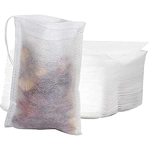 Mila-Amaz Theezakjes, 200 stuks, fijne theefilters, wegwerp, zelf te vullen, filterzakjes, leeg, theezakjes met…