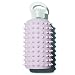 bkr Glass Water Bottle - Luxury BPA Free Water Bottle, Spiked Silicone Sleeve - Lala - Opaque Lavender Fog - Leak Proof, Narrow Neck, Dishwasher Safe