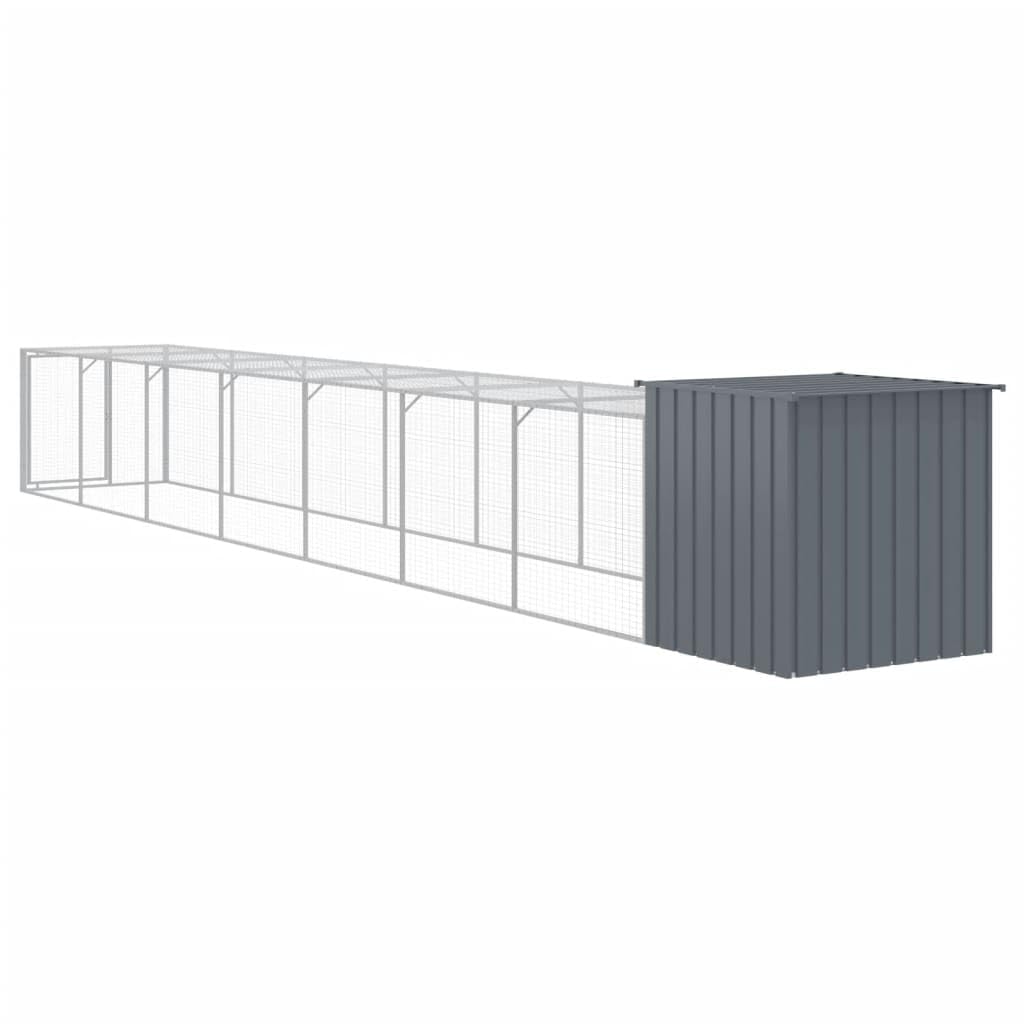 jaula de pollos con caño antracita 110 x 813 x 110 cm jaula de pollo galvanizado acero jaula de pollo, estiércol para aves de corral para gallinas, gansos, palomas y codornices