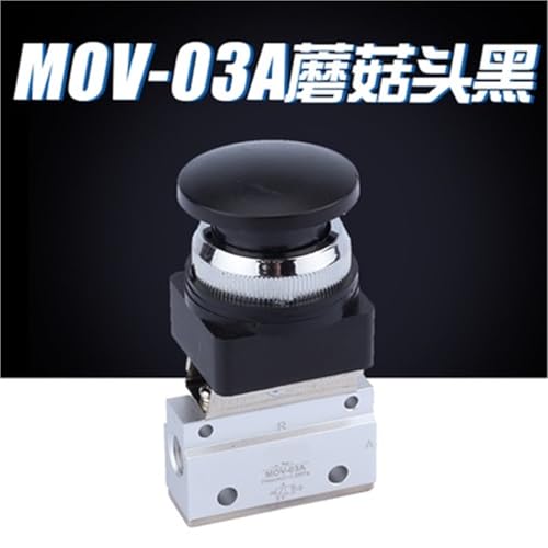 Válvula neumática de 3 vías 1/8 PT MOV-03A con botón mecánico 3