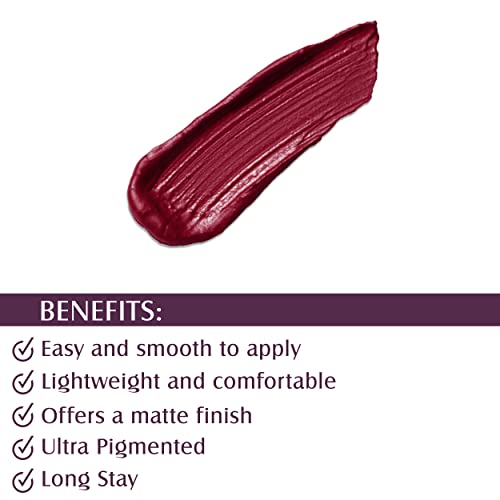 Image of Glam21 Matte Lippie No Transfer Lip Gloss | Lightweight and comfortable| Creamy Matte Formula - 4 gm | Marlot-16