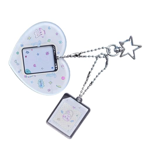 Hand Drawn Cartoon Acrylic Cards Holder Keychain Cartoon Acrylic Rings for Popular Music Fans and Fashion Women Anime Inspired Portable Keychain Card Sleeve