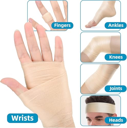 Image of Underwrap Pre Wrap Foam for Use Under Rigid Tape | Soft Base Layer for Ankle, Knee, Wrist & Hand Support | Comfortable, Sweat-Resistant, Easy to Tear 20 mtr (Beige | 6 cm)