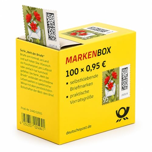 Deutsche Post Briefmarken 100 x 0 95 Briefmarken selbstklebend für Standardbriefe bis 20g & Postkarten 10 x 10er-Set Briefmarke zu 0 95 Euro