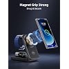 3 in 1 Magnetic Wireless Charger for Samsung, Foldable Android Charging Station for Galaxy S26/S25 Ultra /S24/Z Fold 7/Flip 7, Magnetic Watch Charger Stand for Galaxy Watch Ultra 8/7/Buds 3 for Travel