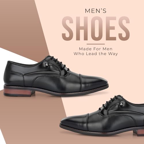Image of San Frissco Mens Formal Shoes Lace Up Leatherette Oxfords /Soft Cushioned Footbed with TPR Sole /Comfortable, Stylish, Trending, Party, Outdoor Shoes for Office & College