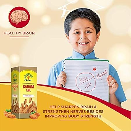 Image of Dabur Badam Tail : 100% Pure | Sweet Almond Oil| Rich in Vitamin -E for Healthy Skin , Hair and Body -50ml