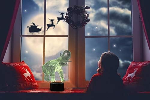 Bedoo Night Light 3D Elephant Led Illusion Lamp, Desk Lights Dimmable 16 Color Changing Smart Touch, Home Bedroom Decoration Gift for Girls Boys