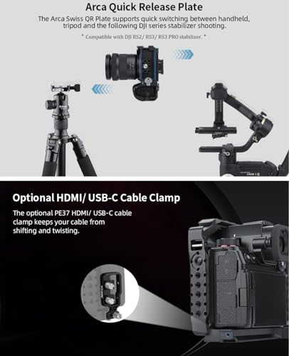 Image of Nitze Aluminum Alloy Camera Cage for LUMIX G9 II / S5 II / S5 IIX Camera, Compatible with Arca Swiss, with Cold Shoe