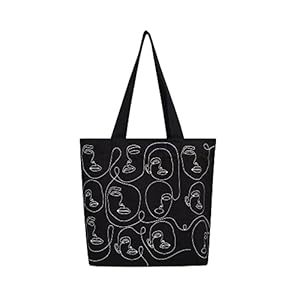 DOODLE Premium Zipper Tote Bag for Women and Girls | Eco-Friendly Canvas Shoulder Bags for Shopping