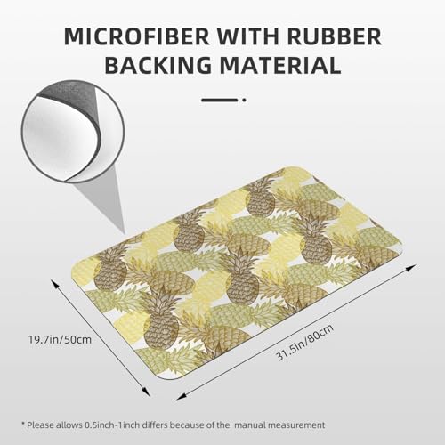 Tapis de bain séchage rapide en diatomée ananas lavable et doux - 3