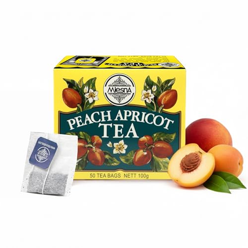 Image of Mlesna Peach Apricot Black Tea 100g | 50 Foil-Wrapped Tea Bags | Pure Ceylon Black Tea | Rich in Antioxidants | Imported from Sri Lanka