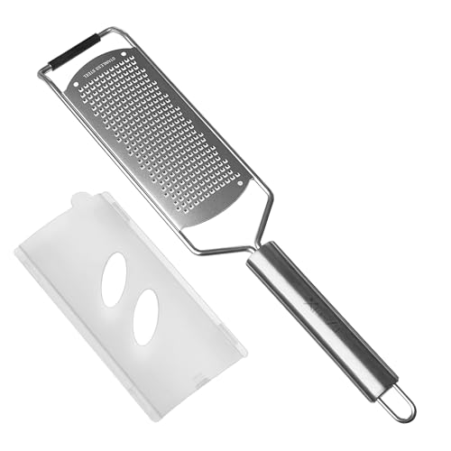 Xiaozu Rallador profesional fino para queso duro, frutas cítricas, ajo, chile, canela y nuez moscada, rallador de cocina con hoja de acero inoxidable afilada (fino)