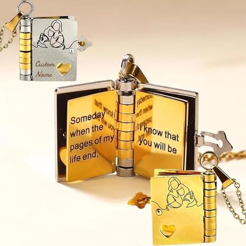 Personalized For Granddaughter Chapter Book Necklace, to My Granddaughter Book Necklace with 6 Engraved Pages, Custom Name Stainless Steel Gift from Grandma & Grandpa4