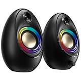Bluedee Computer Speakers for Desktop PC, Bluetooth 5.4 Desktop Speakers with 2 Speaker Units, Dynamic RGB Light USB Speaker, USB/Type-C Powered Plug & Play PC Speakers for Desktop, Laptops, Tablet