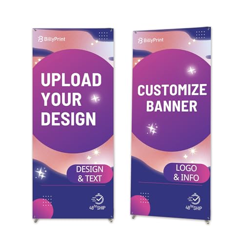 BillyPrint Custom Banner with X Stand (Adjustable 24