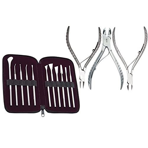 KIT PODOLOGIA MANICURE PEDICURE INSTRUMENTAIS ALICATES INOX