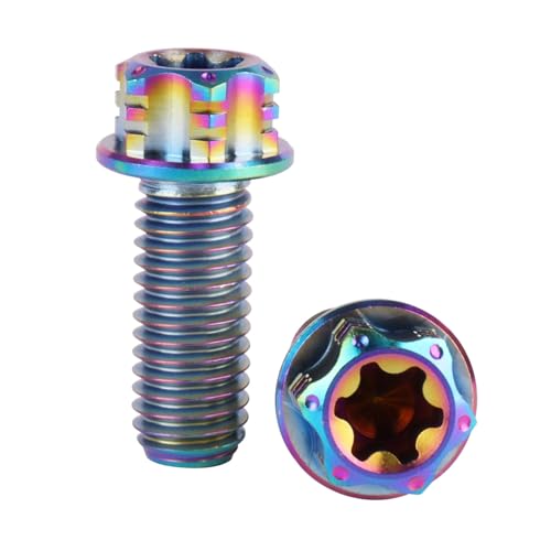 Image of 4Pcs Titanium Bolt Flange Torx Head M8 M10 x 20 25 30mm Screw Bolt for Motorcycle Car Modifications (Rainbow, M8x20mm)