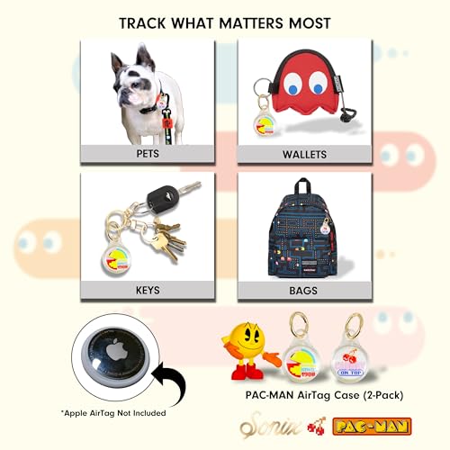 Image of Sonix Cases for Apple AirTags with Keychain (Pac-Man 45th Anniversary)