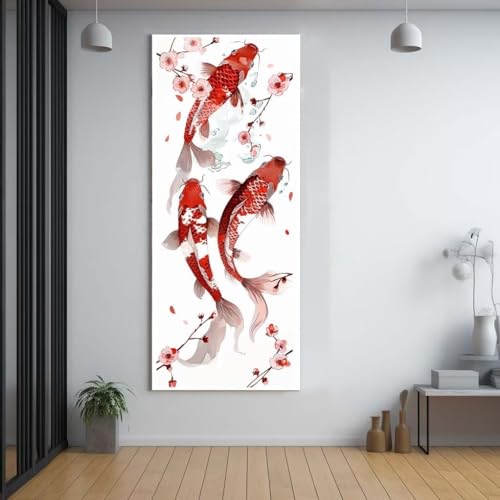 Kit complet square diamond painting carpe koi : cadeau art crafts adulte