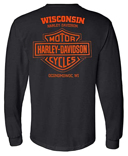 Harley-Davidson Men's Varsity B&S Logo Long Sleeve Crew-Neck Shirt - Black2