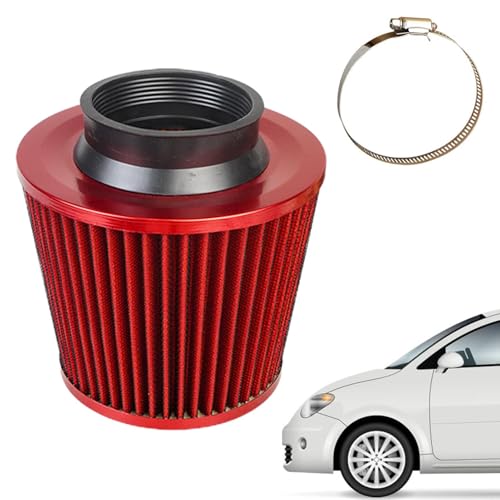 Filtro de aire de motor con abrazadera, accesorios de filtro de aire de 76 mm, adaptador de entrada fría multifuncional de alto flujo para motor de coche de carreras deportivas