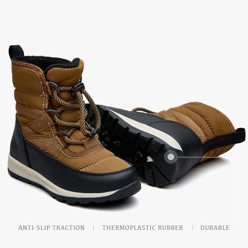 EasyStar Toddler Boys&Girls Winter Snow Boots, Water Resistance, Brown, 12 by EasyStar - Image 6