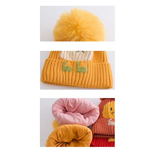 Kids Girls Boys Winter Knit Hat Pompom Hat Baby Knitted Cap With Cotton Lined Outdoors Cap (Color : Caramel, Size : 1-6 Years) #TOP1
