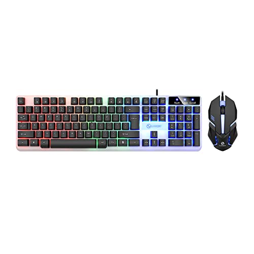 Gaming Keyboard and Mouse Wired Luminous Mechanical Keyboard...