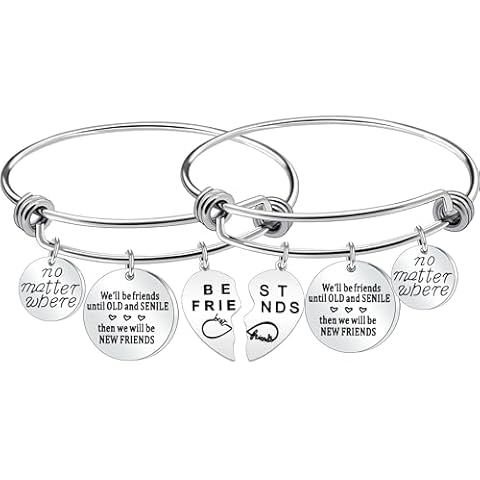 Women Bracelet 2Pcs Matching Bracelet for Friends Best Friend Bracelet Gifts for Friends Bestie Friendship Bracelet Gifts BFF Friend Gifts Birthday Gifts Christmas Graduation Gifts Gift for Best Friend Cover