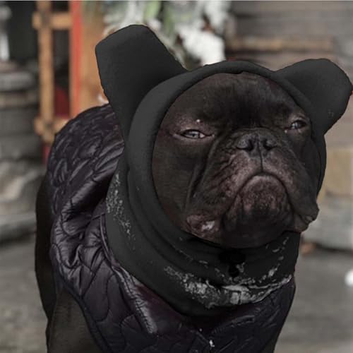 Hundemütze – Polarfleece-Hunde-Kapuze, warme Mütze, kaltes Wetter, Ohren-Kapuzenpullover, Kopfwickel, Halswärmer, Schal für kleine und mittelgroße Tiere