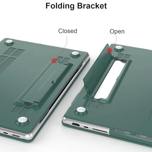 Image of Midkart Kickstand Case Compatible with MacBook Air 13.6 inch M5 M4 M3 M2 Release 2026-2022 A3449 A3240 A3113 A2681 Hard Shell Cover Keyguard Dust Plugs for MacBook Air 13 inch Case, Matte Green