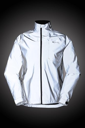 Mountain Warehouse Adrenaline Mens Waterproof Cycling Jacket - Reflective Mens Coat, Breathable Unisex Rain Coat - For Outdoors, Running & Walking Silver L - Image 3
