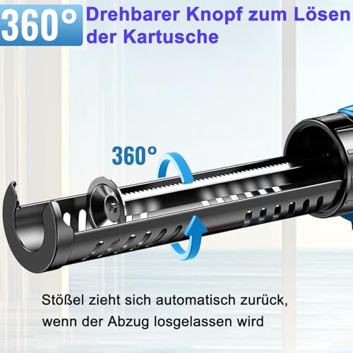 Akku Kartuschenpresse für Makita 18V Batterie,Elektrische Kartuschenpistole für 300 ml-Kartuschen,4 Geschwindigkeiten,Akku Silikonpistole für Abdichten, Spachteln, Auslaufsicher, ohne Akku