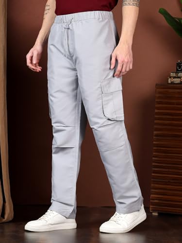 Image of KOTTY Men's Urban Style Relaxed Cargo Pants with Stylish Pockets and All-Day Comfort