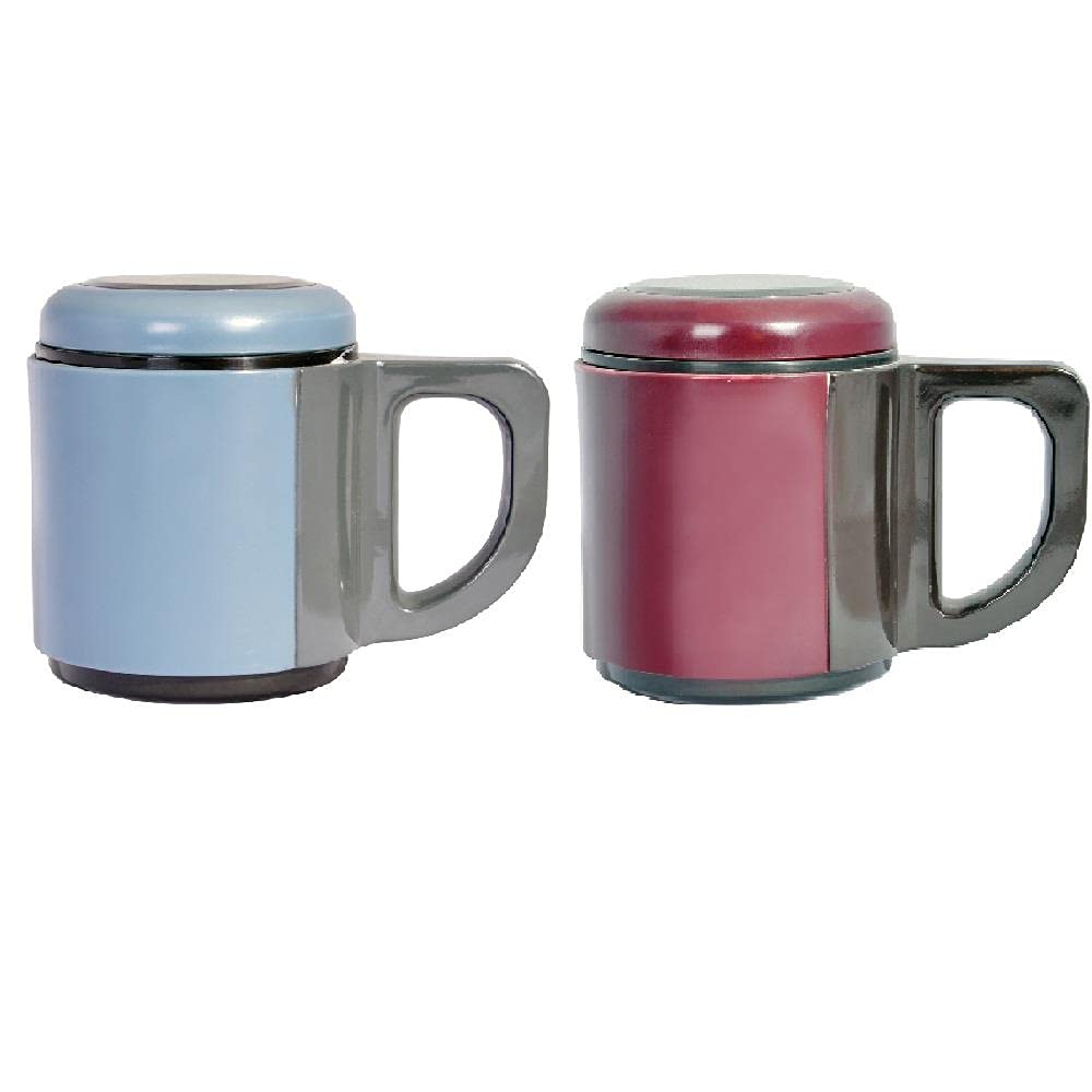 Andoutdoor AND430 İçi Çelik Dışı Plastik Kupa Mug, Kırmızı/ Mavi, 500 mg