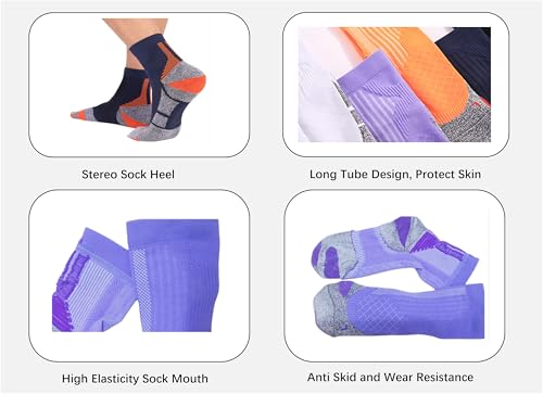 Quarter CREW Running& Cycling Socks, Moisture Wicking, Cushion athletic Sock for Men & Women (2 pairs)3