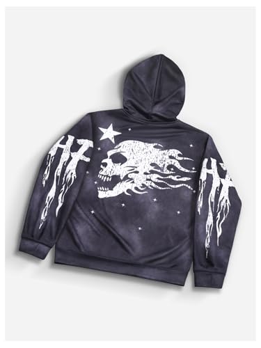 SOLY HUX Hoodies for Men Letter Graphic Sweatshirt Drawstring Long Sleeve Vintage Pullover Tops with Pocket2